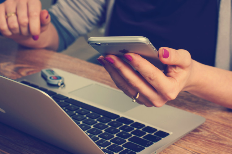 photo of phone and laptop